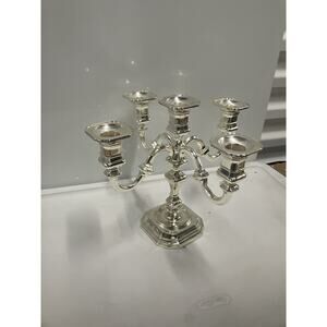 Vintage Silver Plated 5 Arm BMF Berndorf Metalware Factory Germany Candleabra
